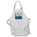 Apron - Image Of Watercolor Colorful Sailboats On The Water Scene Image Of Watercolors