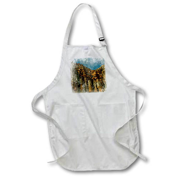 Apron - Red Rock Mountain Range Image Of Watercolor Image Of Watercolors