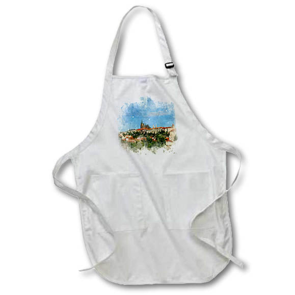 Apron - Image Of Watercolor Castle Image Of Watercolors