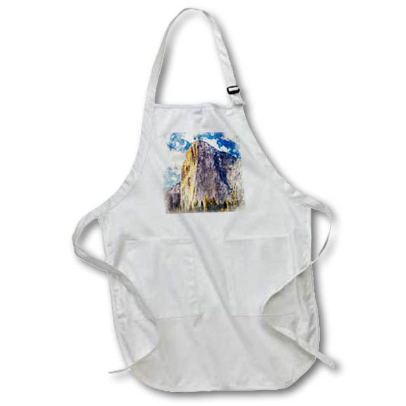 Apron - Yellow Rock Mountain In A Fall Forrest Image Of Watercolor Image Of Watercolors