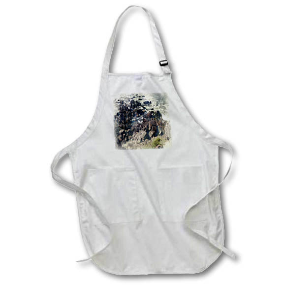 Apron - Aerial View Of Rocky Tide Pools Image Of Watercolor Image Of Watercolors