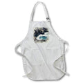 Apron - Blue Ocean Waves Againt A Rocky Beach Ledge Image Of Watercolor Image Of Watercolors