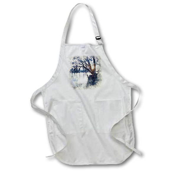 Apron - Old Tree Over A Lake Image Of Watercolor Image Of Watercolors