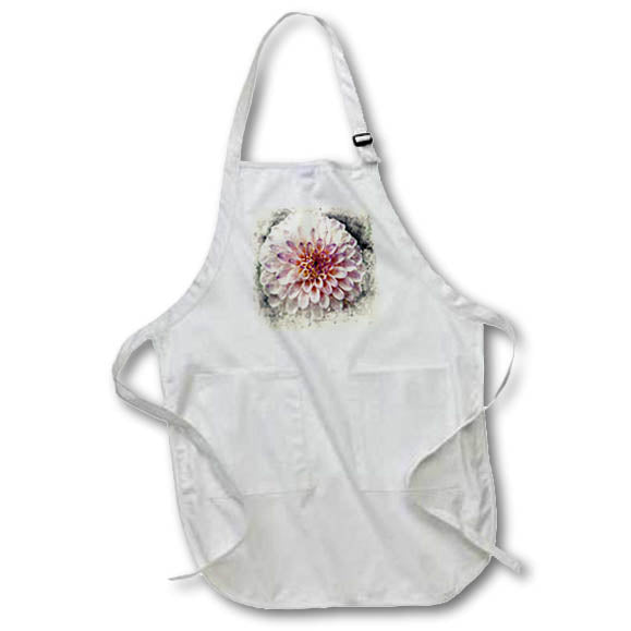 Apron - Soft Pink and Purple Edged Dahlia Flower Image Of Watercolor Image Of Watercolors