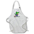 Apron - Cute Funny Alligator Diver in Polka Dot Swim Trunks on Diving Board Sports and Hobbies