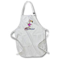 Apron - Cute Pink Flamingo Bird Diver in Polka Dot Swimsuit on Diving Board Sports and Hobbies