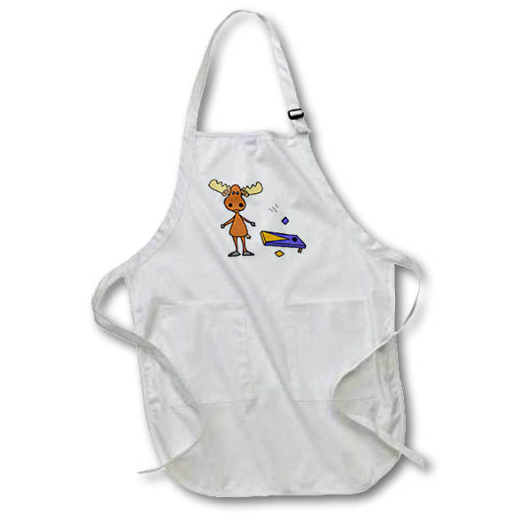 Apron - Funny Cute Moose Playing Cornhole Game Sports Cartoon Sports and Hobbies