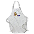 Apron - Funny Cute Tiger Playing Blue and Orange Cornhole Game Sports Cartoon Sports and Hobbies
