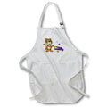 Apron - Funny Cute Tiger Playing Purple and Gold Cornhole Game Sports Cartoon Sports and Hobbies