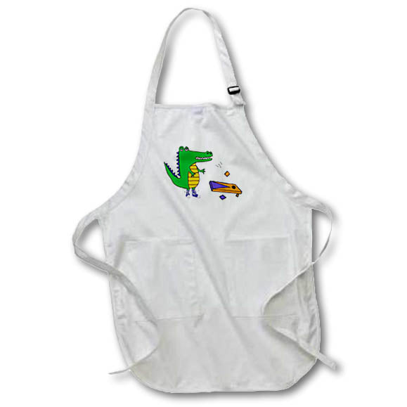 Apron - Funny Cute Alligator Playing Cornhole Game Sports Cartoon Sports and Hobbies