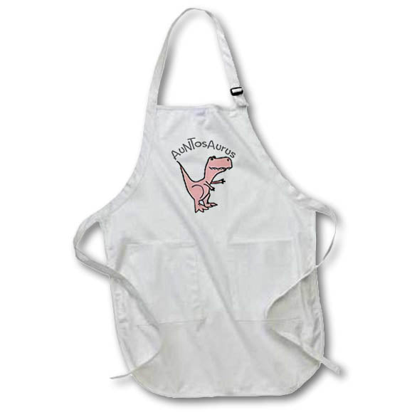 Apron - Funny Cute Pink T-rex Dinosaur Cool Aunt Auntosaurus Pun Funny
