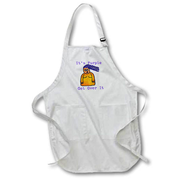 Apron - Image of Girl With Purple Hair Says Its Purple Get Over It lens Art by Florene - More Humor
