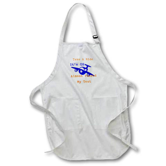 Apron - Image of Cartoon Plane Take A Ride It Is Okay Almost Passed Test lens Art by Florene - More Humor