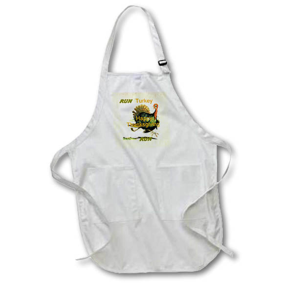 Apron - Image of Hysterical Words Run Turkey Run With Turkey On The Move lens Art by Florene - Thanksgiving With Text