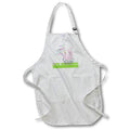 Apron - Image of Pink Baby Carriage With Girl And Bunnies Invitation Bird lens Art by Florene - Baby Shower