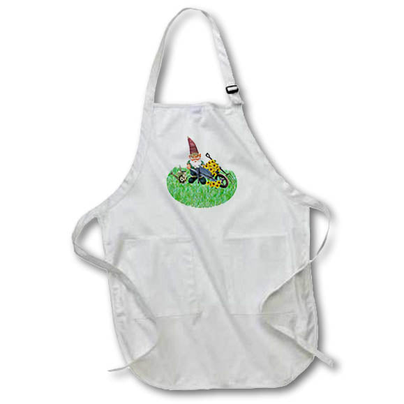 Apron - Garden Gnome Working in Flower Garden, 3dramm AmansMall Mythical Creatures - Gnomes