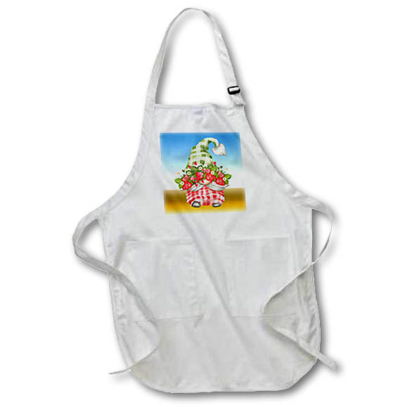 Apron - Strawberry Hat Gnome Plaid Fashion Fruit, 3dramm AmansMall Mythical Creatures - Gnomes