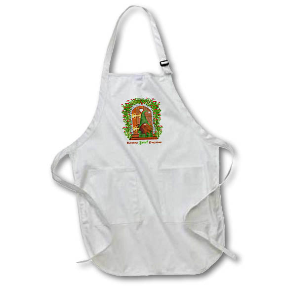 Apron - Home Sweet Gnome Home Sweet Home Red Flowers, 3dramm AmansMall Mythical Creatures - Gnomes