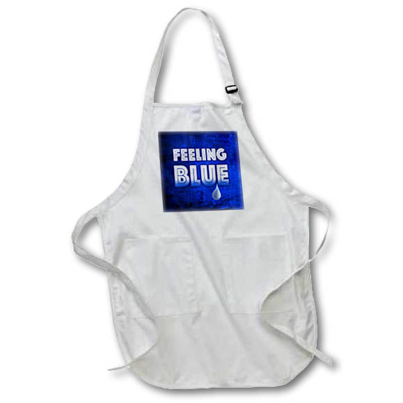 Apron - Image of Words Feeling Blue Over Blue Texture – Soul Food