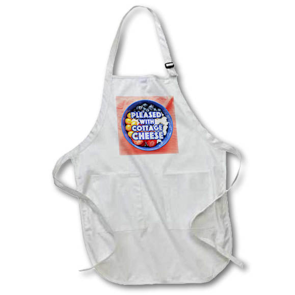 Apron - Image of Words Pleased With Cottage Cheese on Bowl – Food