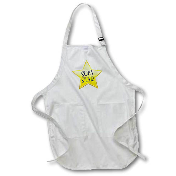 Apron - Image of Words Supa Star with Gold Star – Motivational Sayings