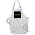Apron - Tonya common girl name in the USA. Yellow on black talisman Alexis Design - Popular Female Names in USA