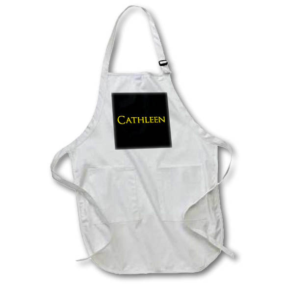 Apron - Cathleen accepted well known female name in the USA. Yellow, black Alexis Design - Popular Female Names in USA