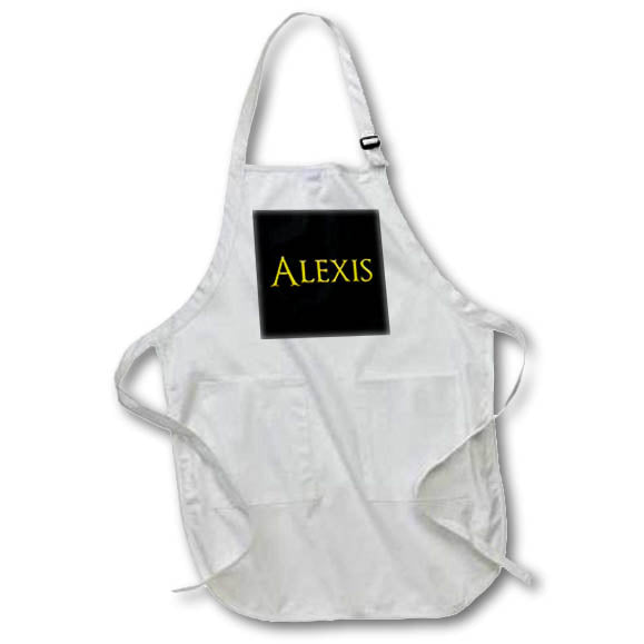 Apron - Alexis common male name in the America. Yellow on black gift Alexis Design - Popular Male Names in USA