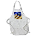 Apron - Image of Smooth Blue And Gold Satin With Menorah Hebrew Year lens Art by Florene - Chanukah 2021 Or 5782
