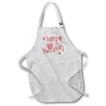 Apron - Image of Fun Red Happy Hanukkah With Hebrew Year lens Art by Florene - Chanukah 2021 Or 5782