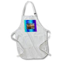 Apron - Image of Happy Chanukah Brother On Blue Gradient With Menorah lens Art by Florene - Chanukah 2021 Or 5782