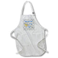 Apron - Image of Blue Happy Chanukah With Menorah On Magen David Pattern lens Art by Florene - Chanukah 2021 Or 5782
