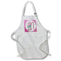 Apron - Cute Pink Ice Cream Gnome Pink Image Of Glitter Monogram N Monograms