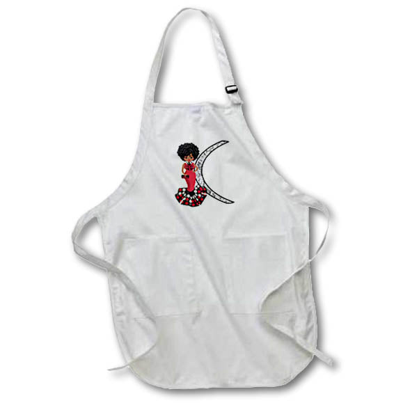 Apron - Glamour Black Girl Image Of Diamonds Monogram C Monograms