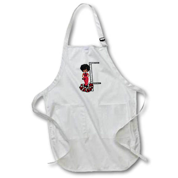 Apron - Glamour Black Girl Image Of Diamonds Monogram F Monograms
