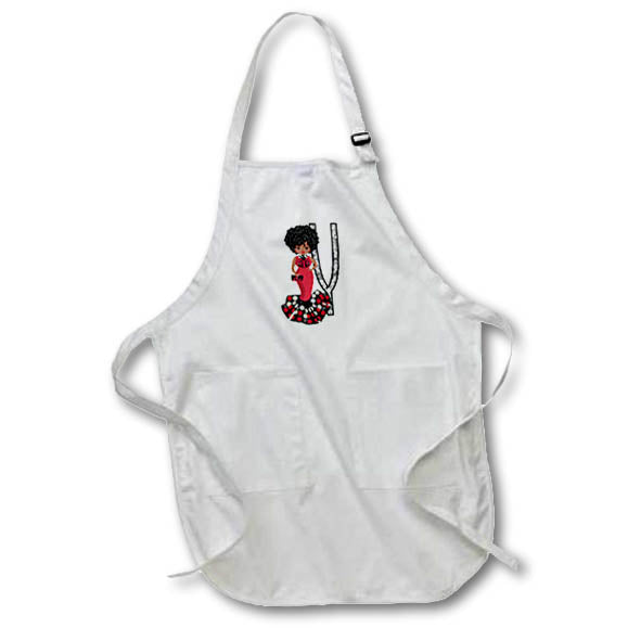 Apron - Glamour Black Girl Image Of Diamonds Monogram Y Monograms