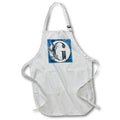 Apron - Monogram G Blue Image Of Watercolor Image Of Gold Leaves Monograms