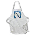 Apron - Monogram N Blue Image Of Watercolor Image Of Gold Leaves Monograms