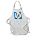 Apron - Monogram W Blue Image Of Watercolor Image Of Gold Leaves Monograms