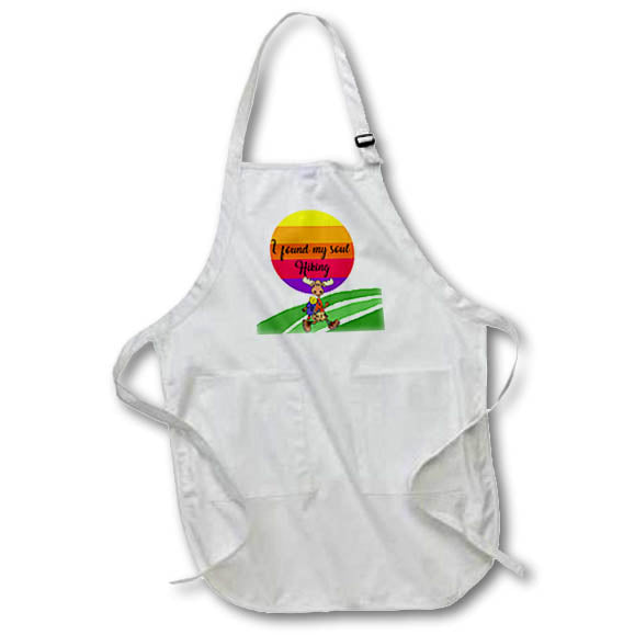 Apron - Funny Cute I found my Soul Hiking Moose Hiker Sunset Cartoon Sports and Hobbies