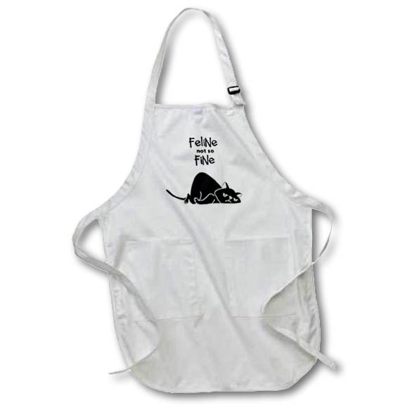 Apron - Funny Feline Not so Fine Black Kitty Cat sleeping Cat Lovers Pun Funny