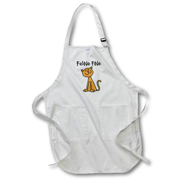 Apron - Funny Feline Fine Happy Orange Kitty Cat Lovers Pun Funny