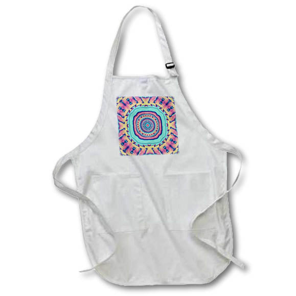 Apron - turquoise and pink color scheme of abstract mandala graphic design Designs - Abstract