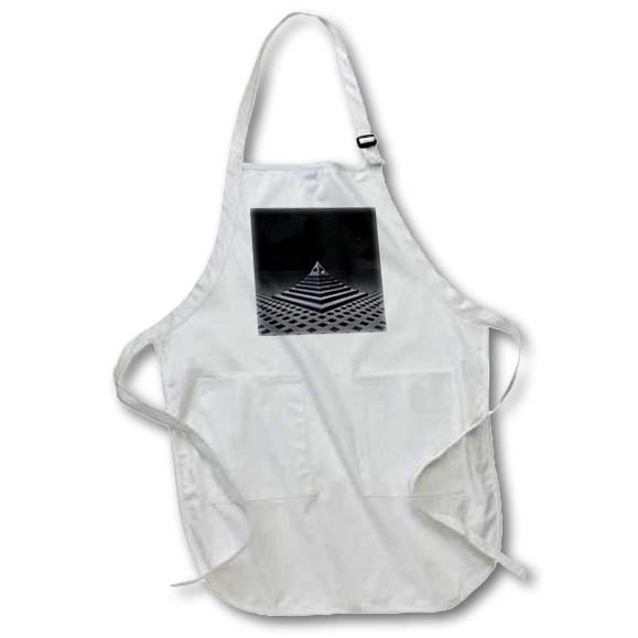 Apron - Mysterious abstract three dimensional pyramid in black and white style Designs - Cities And Structures
