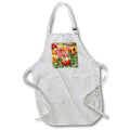 Apron - Digital painting of a field of colorful tulip flowers with added texture Designs - Nature