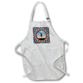 Apron - Mandala graphic design in orange and blue with disc golf basket. Designs - Disc Golf