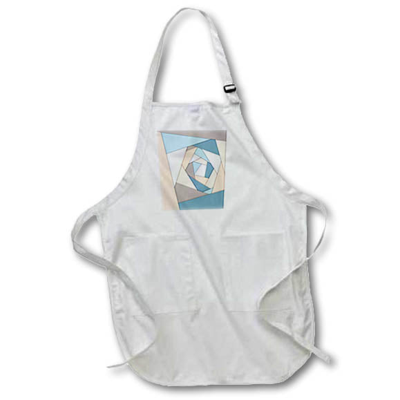 Apron - Layers of pastel orange and blue and brown, overlapping for depth. Designs - Graphic Design