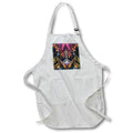 Apron - Colorful digital artwork with chaotic shapes organized in mirror image. Designs - Abstract