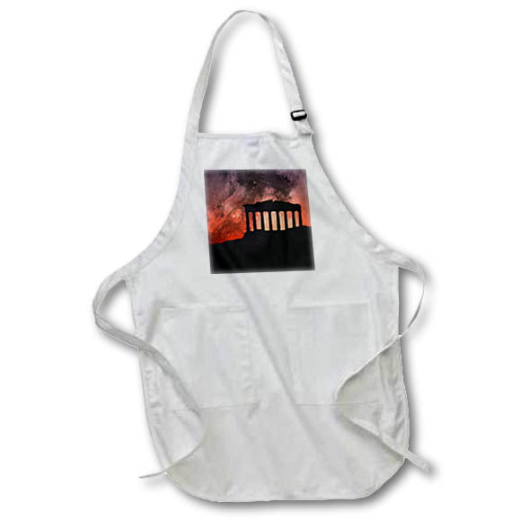 Apron - Silhouette graphic design of ancient stone structure and space. Designs - Graphic Design