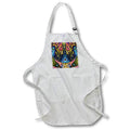 Apron - Colorful abstract contemporary digital artwork of mirror image shapes. Designs - Abstract